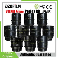 DZOFilm VESPID PRIME 16mm T2.8 21/25/35/40/50/75/100/125mm T2.1 & Macro 90mm T2.8 Full frame Cine Lens For PL or EF Mount Family