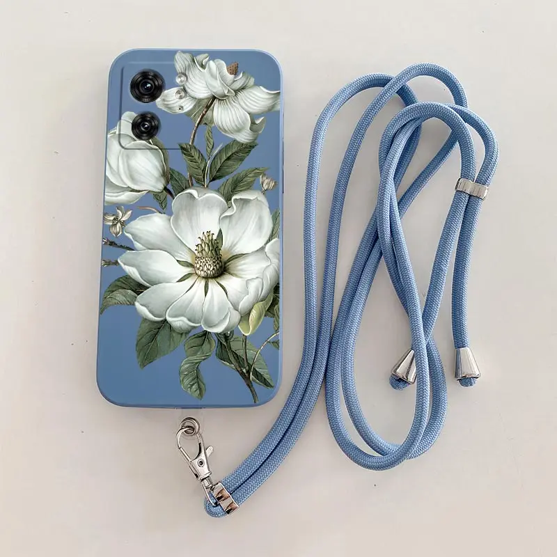 EDGE40 Blooming Peonies Silicone Phone Case For Motorola Moto EDGE 40 EDGEPLUS 20 30 40Neo E7 E22 E13 E32 E22i E20 Cover