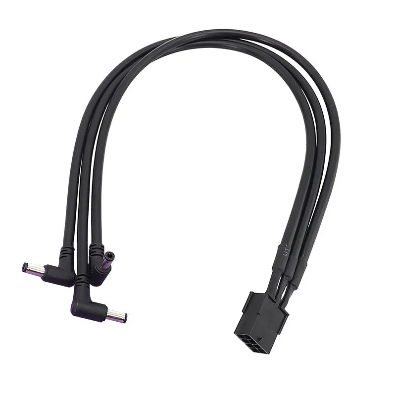 GPU 6Pin/8Pin Female to 1x2x3x 5525/5521 DC Male Angle Power Adpter Cable 12V PCIE Power to DC Convert Cable 30CM