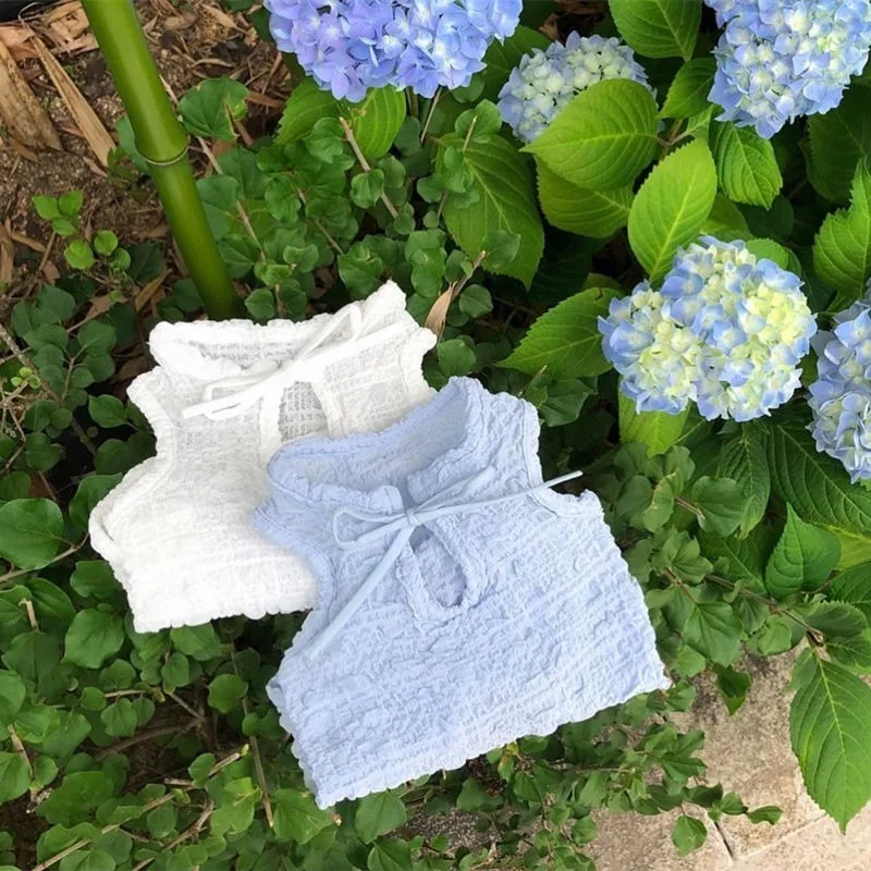 Summer Light and Breathable Pet Dog Clothes Teddy Bichon Pomeranian Cute Puppy Vest Dog Shirt Cat Pet Dresses Puppy Costume