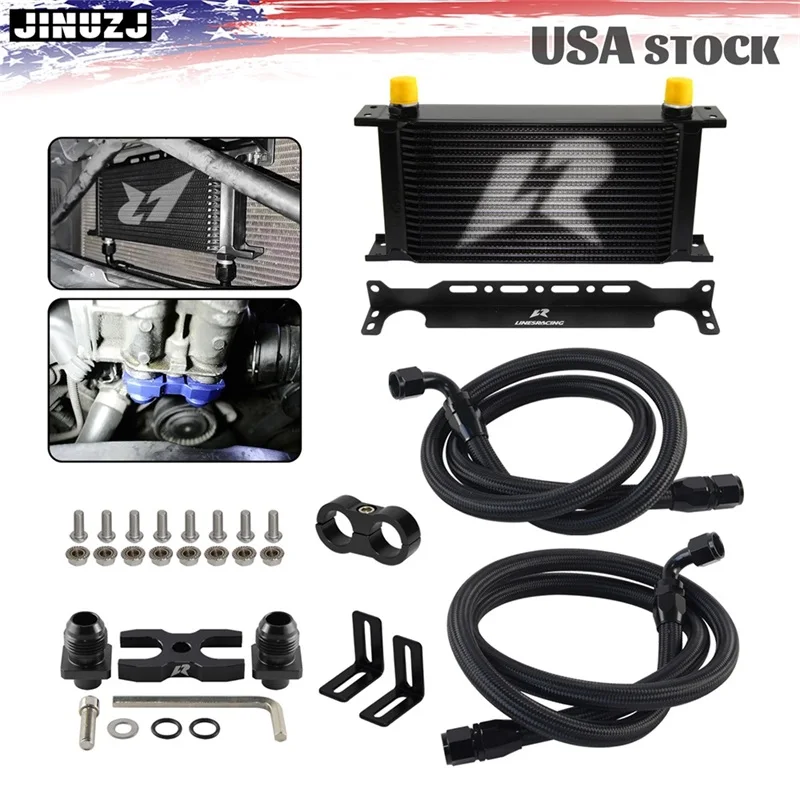 AN10 19-rij oliekoelerset voor BMW E82 135i E36 M3-Euro E46 M3 E90 E92 E93 335i zwart