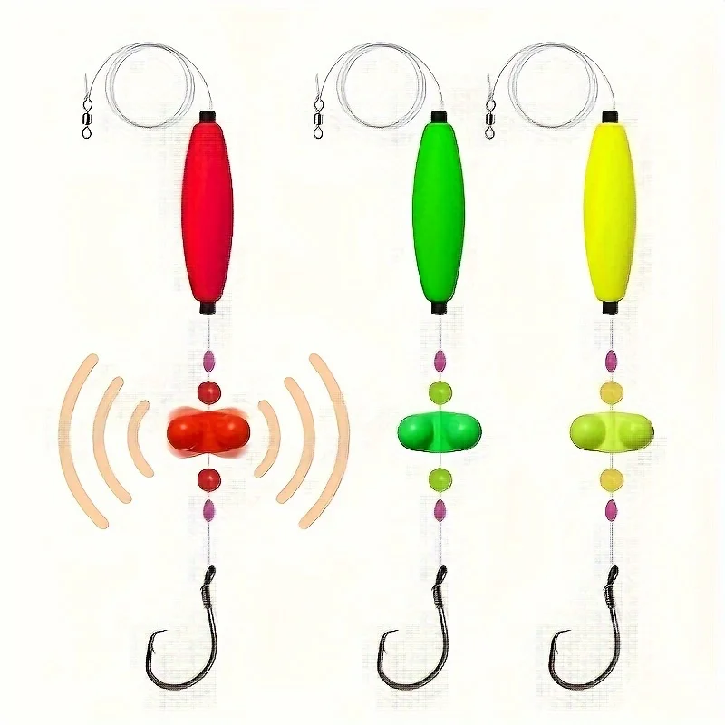 3 Stück Wels Rigs Wels Float Rigs Welsgerät Santee Rig 6/0 8/0 Kreishaken für Peg Floats Wels