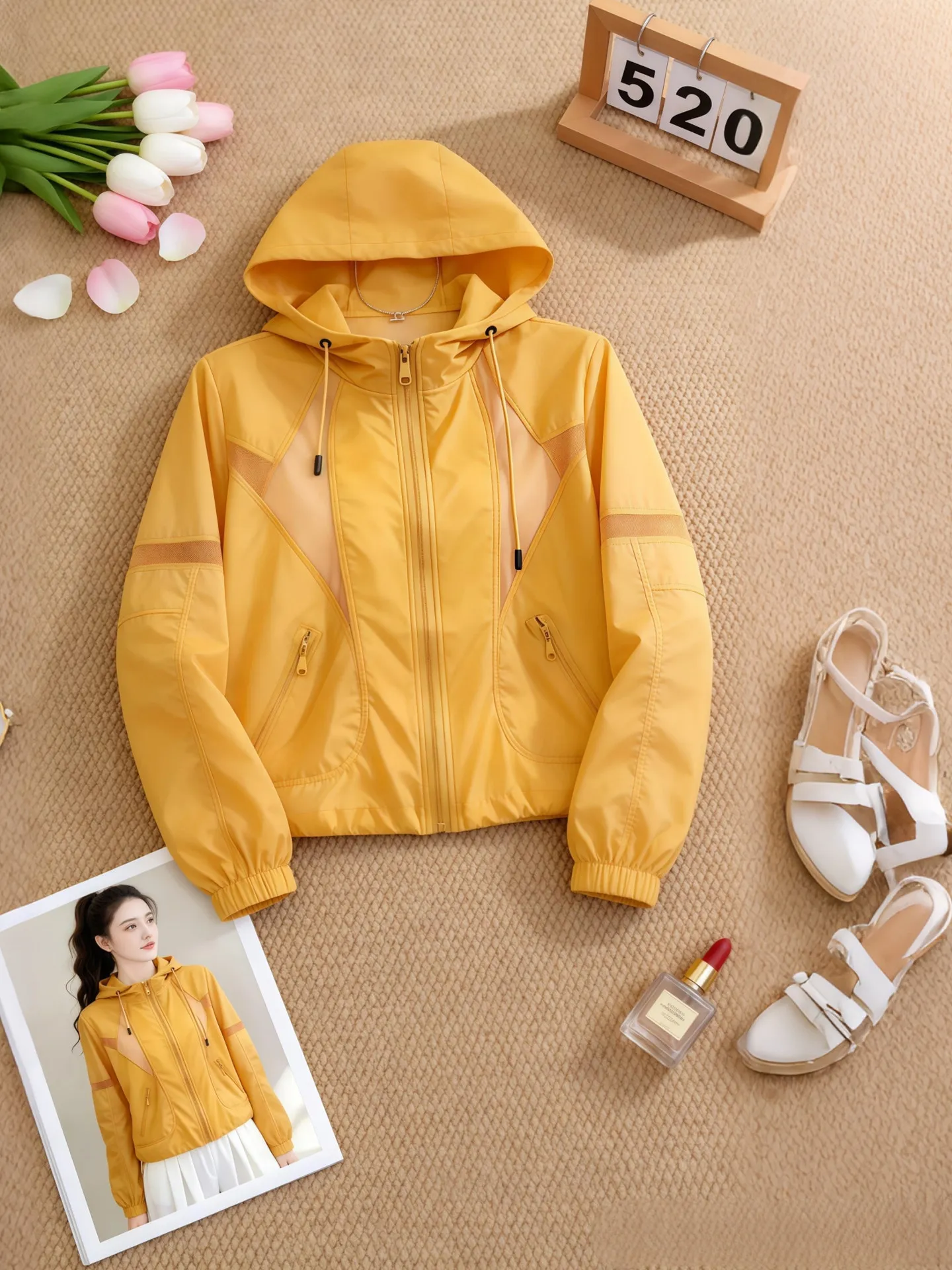 

Women's Summer 2026 New Style Loose Fit Casual Hooded Sun Protection Jacket Durable Breathable Long Sleeve Commute Windbreaker