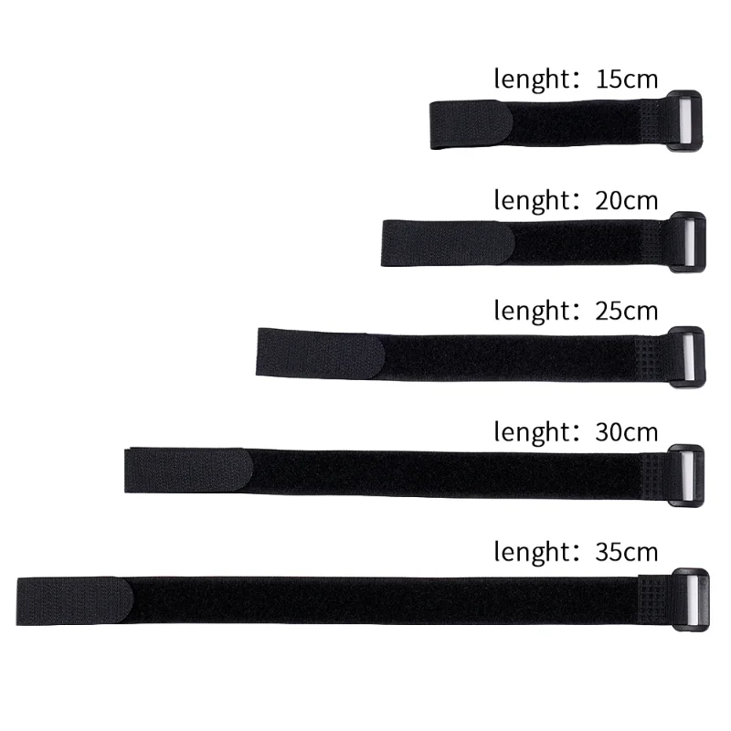 15Pcs Reusable Fastening Cable Organizer Cable Ties Set Adjustable Multi-Purpose Hook and Loop Nylon Strap Ties 15/20/25/30/35cm