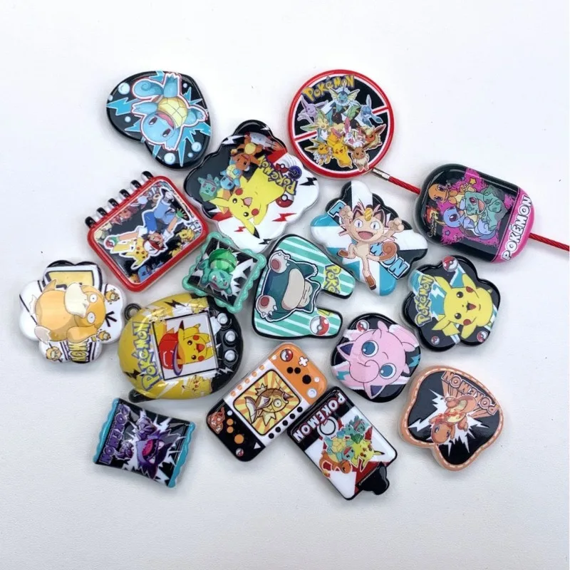 Pokemon Through-hole Double-sided Printing Beads Accessory Theme Series Mobile Phone Chain Bag Hanging DIY 4mm - Image 3