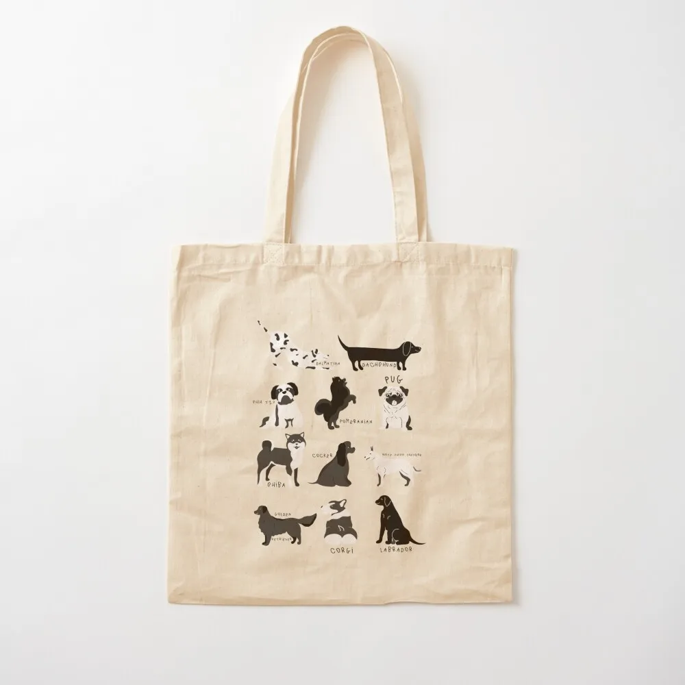 

illustration dog breeds Tote Bag canvas tote bag bags for women cute pouch bag shopper bags Canvas Tote