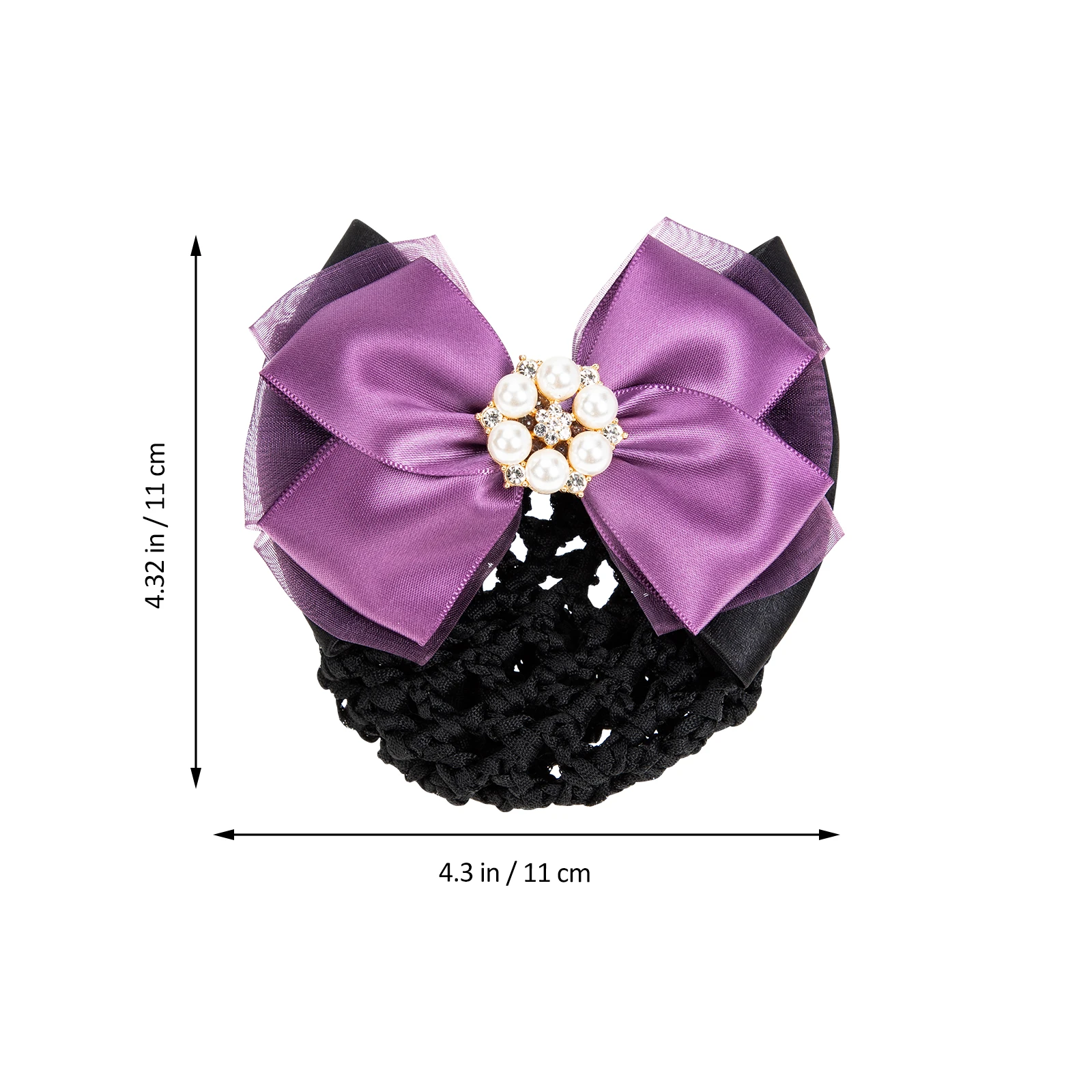 

Pearl Hair Clip Satin Mesh Bun Cover Barrette Bow Snood Women Hairnet Durable Sturdy Long Lasting Exquisite Design Cool Hot
