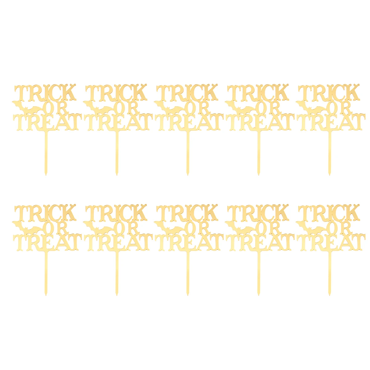 

10 pcs Halloween Picks Topper Acrylic Eco-Friendly Cake Decoration Party Favor Trick or Treat Cake Picks