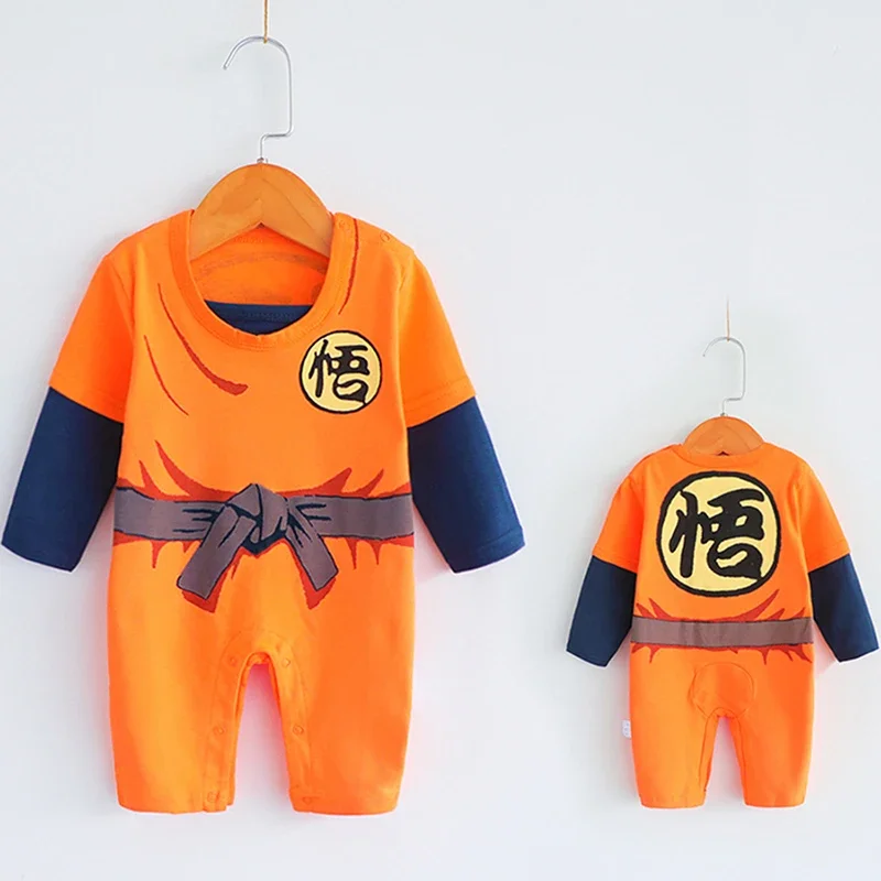 Dbz-生まれたばかりの男の子のためのオーガニックコットンアニメの服、ハロウィーンの衣装、幼児のロンパース、onesie、子供の服