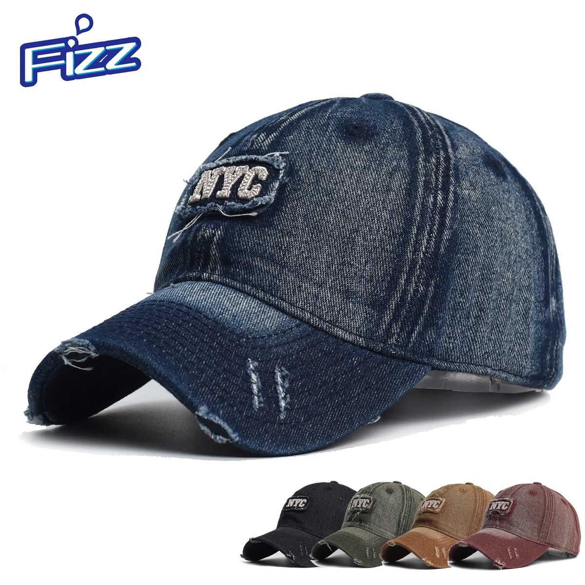 New NYC Denim Baseball Cap Men Women Embroidery Letter Jeans Snapback Hat Casquette Summer Sports USA Hip Hop Cap Gorras