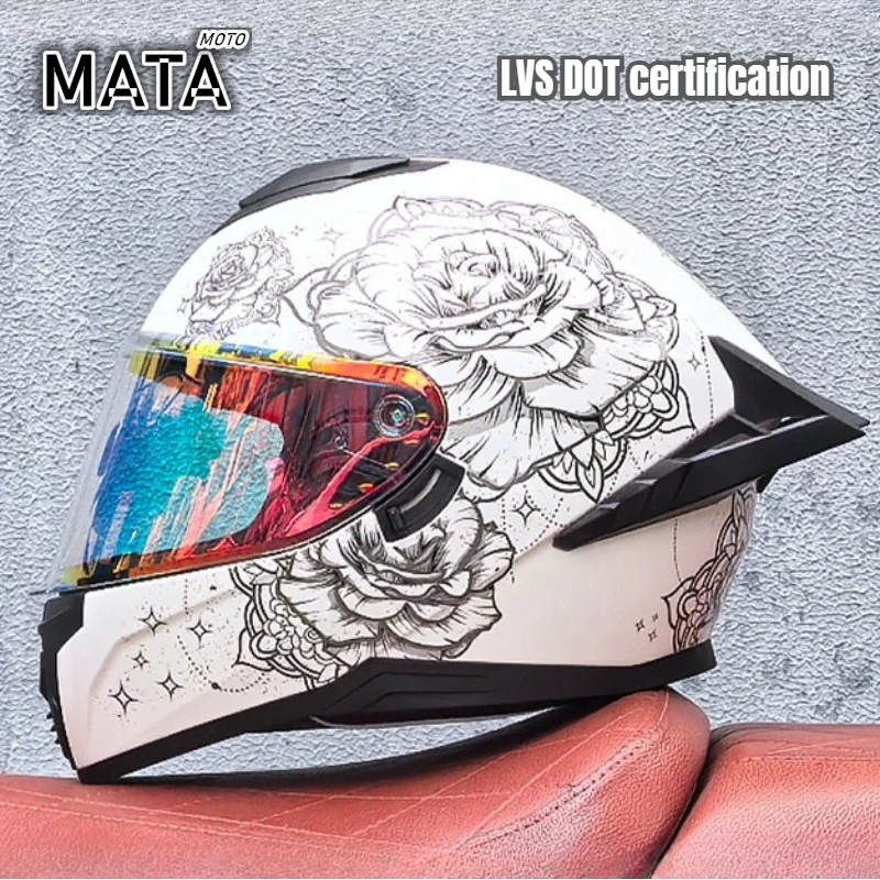 

Мотошлем Flower Helmet для мотоциклов и скутеров, модульный, гоночный, для взрослых, с сертификацией DOT