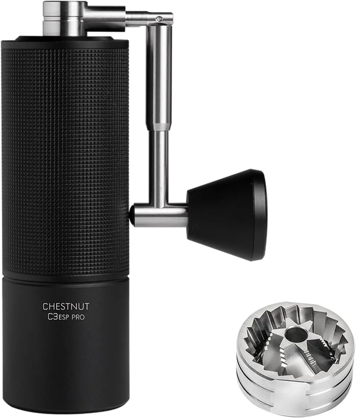 

Chestnut C3 ESP Pro Manual Coffee Grinder, Stainless Steel S2C Conical Burr Hand Coffee Grinder with Foldable Handle, Adjustable