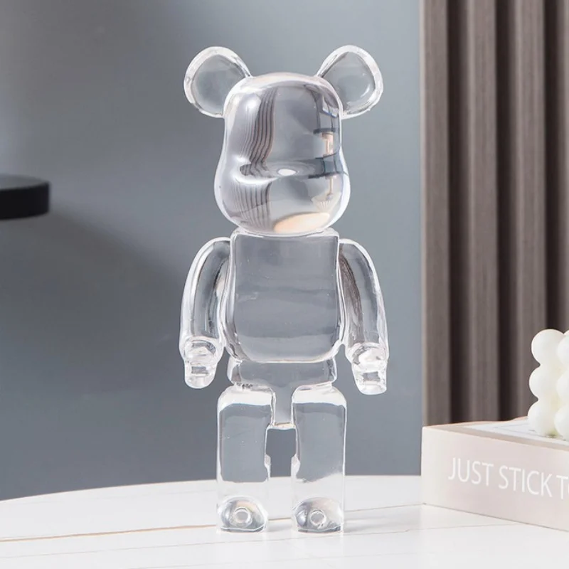 Transparent Bear Figurine Resin Clear Violent Bear Statues Aesthetic Figurines Sculpture Decor Luxury Living Room Decoration