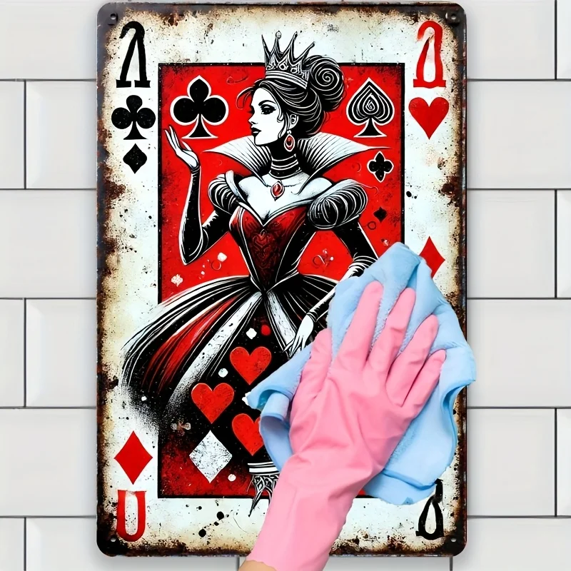Retro Classic Red Queen Movie Sign Aluminum Wall Art 12x16 Inch Waterproof Durable Decor for Home Living Room Bedroom