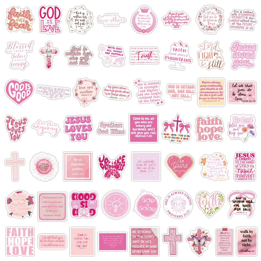 10/30/50/110PCS Bible Cartoon Stickers Pink Graffiti DIY Toys Fridge Luggage Laptop Phone Guitar Car Bike Skateboard Decoration