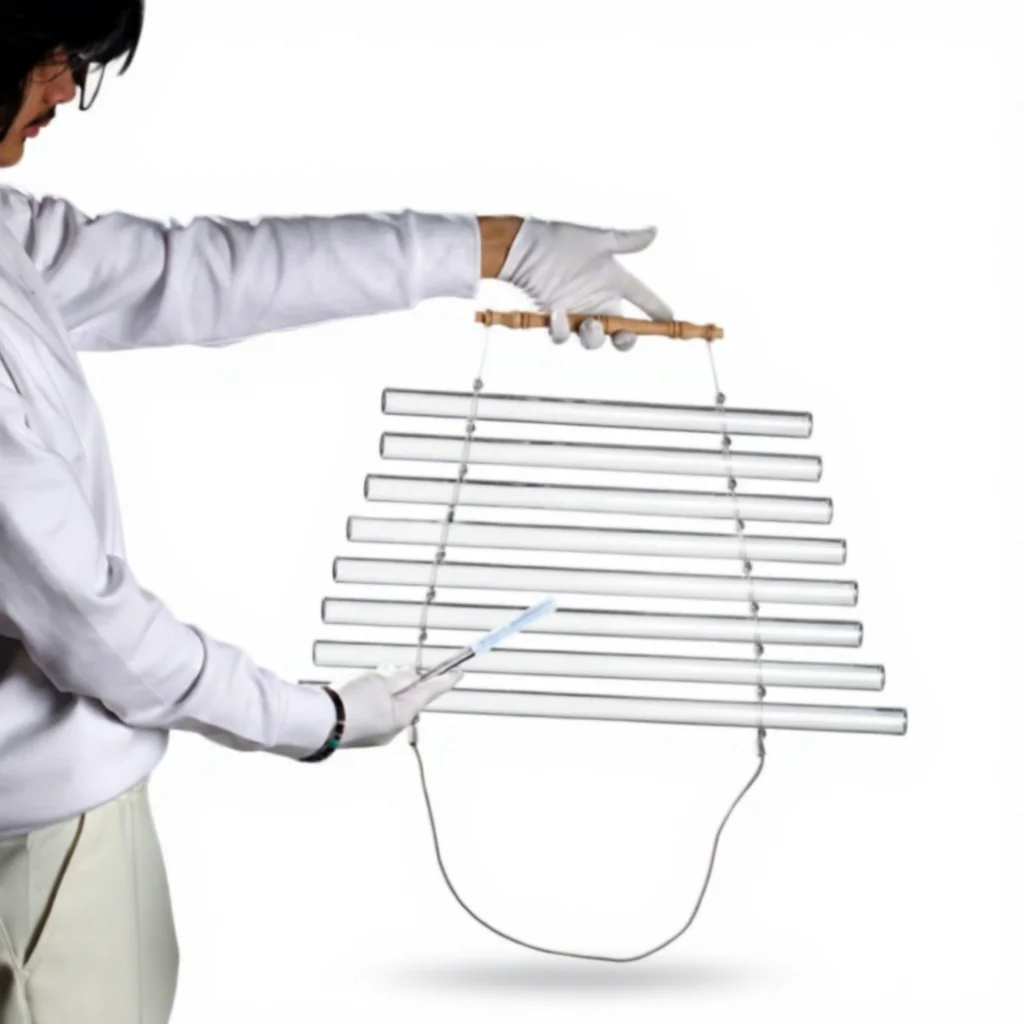 Swinging Harp Crystal 8 bar 432hz Sound Bath Clear Pure Crystal Singing Harp 440Hz Sound Healing Instrument for Sound Meditation