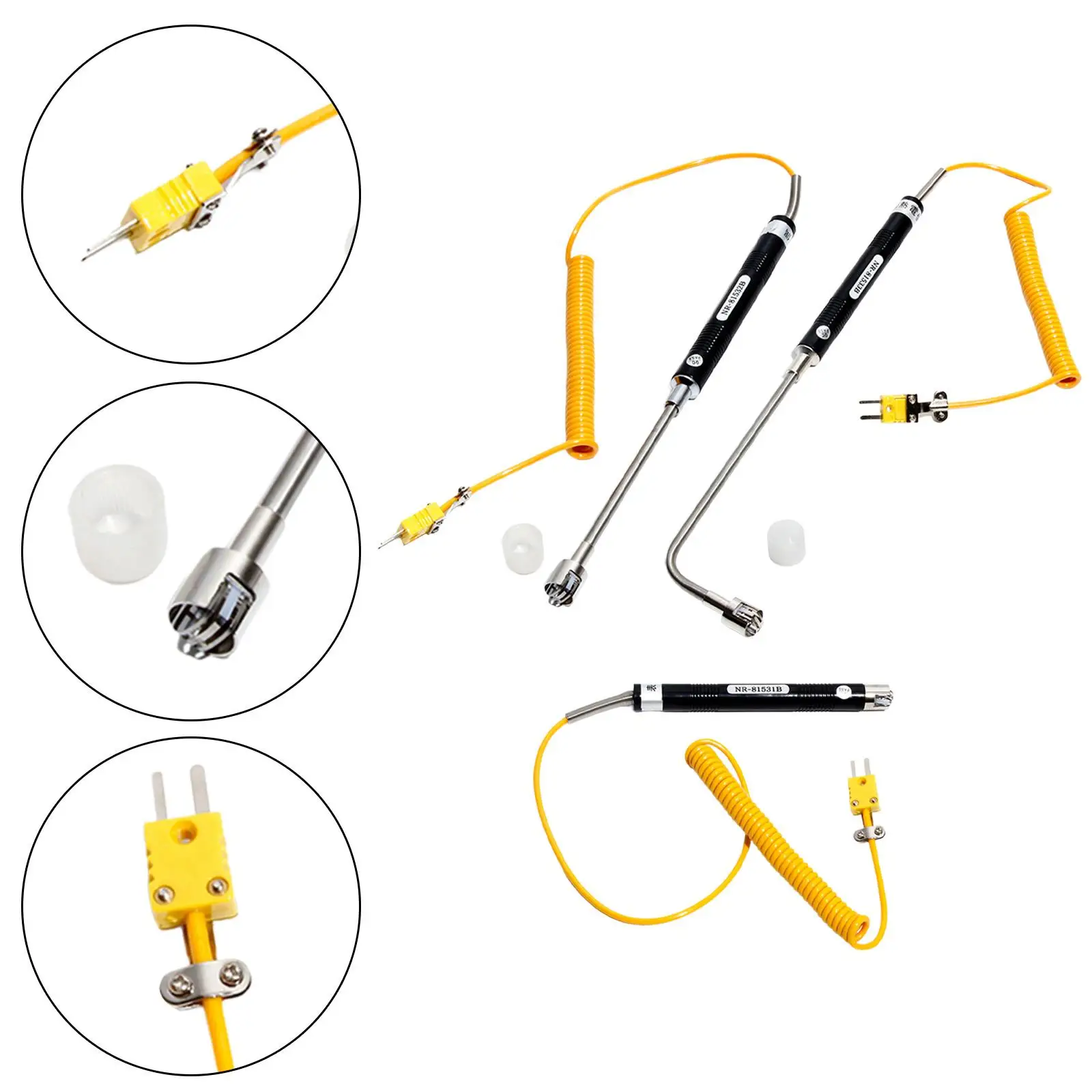 Sonda termopar tipo K, instrumento de análise de medição de cabeça curvada resistente de resposta rápida Φ 15mm para óleo interno líquido ao ar livre