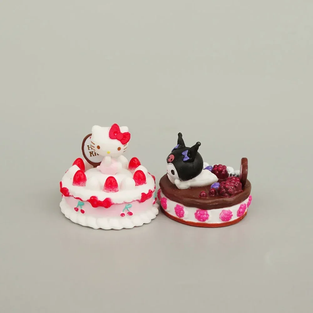 ตุ๊กตา Hello Kitty 3cm, ตุ๊กตาตัวการ์ตูนอะนิเมะ SANRIO Cinnamoroll Kuromi น่ารักดาวแฝดน้อยการตกแต่ง DIY ของขวัญคริสต์มาส