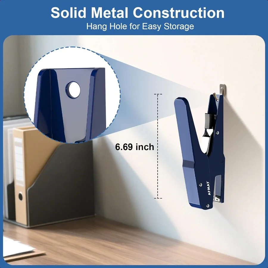 Effortl Plier Stapler Metal 30 Sheet Stapling Plier 15000+ Stapling Times with Staples Reload Button Handheld Stapler Heavy Dut