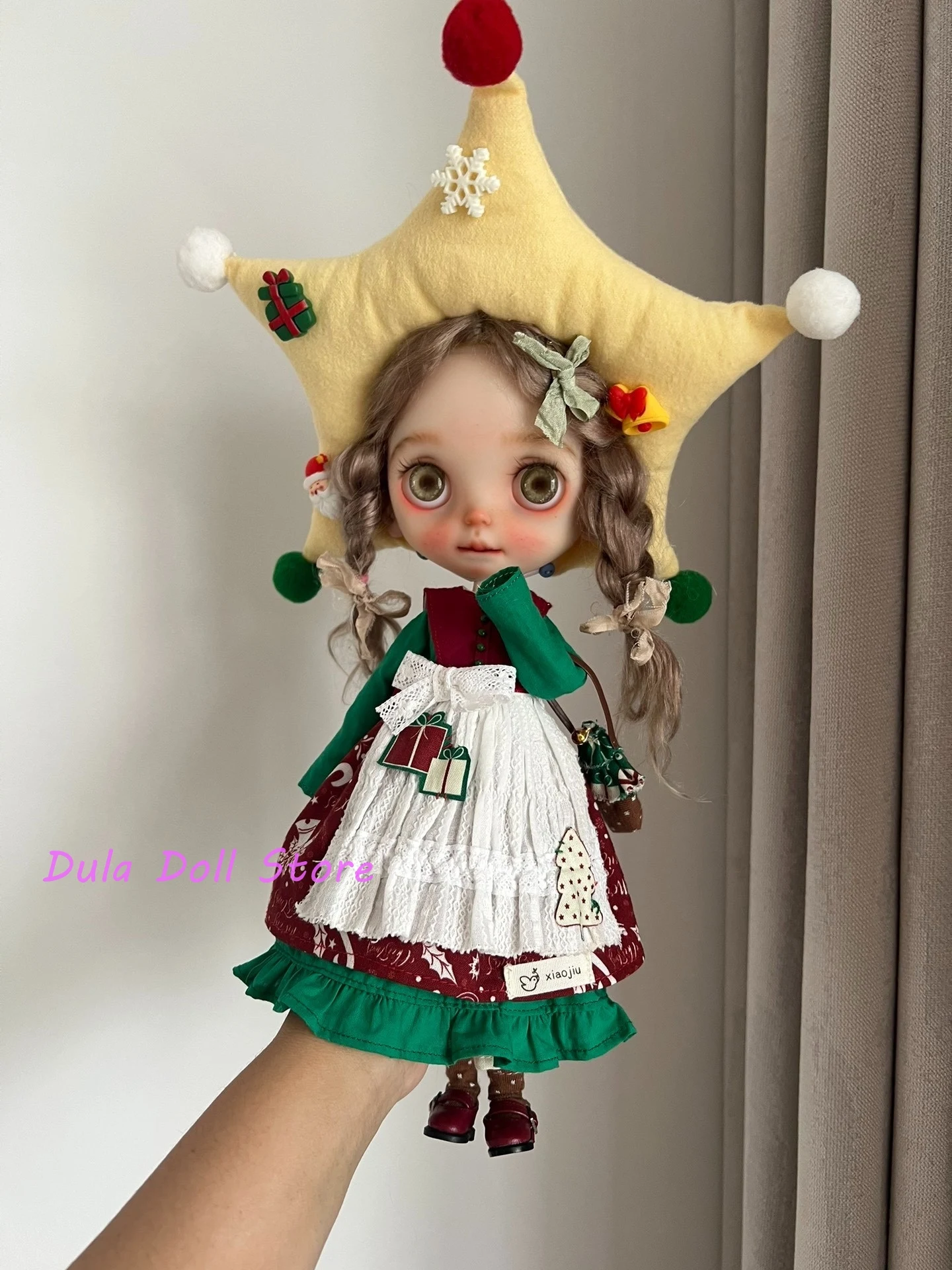 

Dula Doll Clothes Christmas Green Dress and Red Baby Outfit Set for Blythe Landoudou Landazz ob24 ob22 Azone Licca ICY Doll