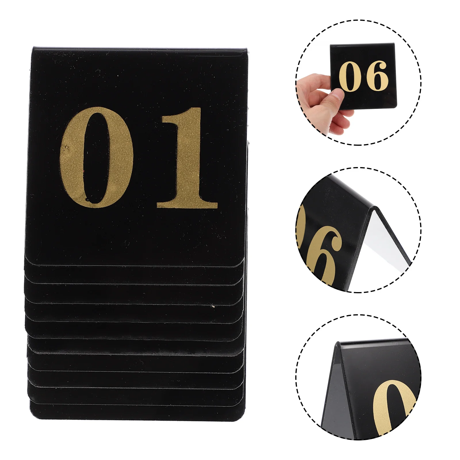 

10pcs Acrylic Table Numbers Sign Seat Cards For Wedding Banquet Restaurant Reception Double Sided Reusable Table Tents