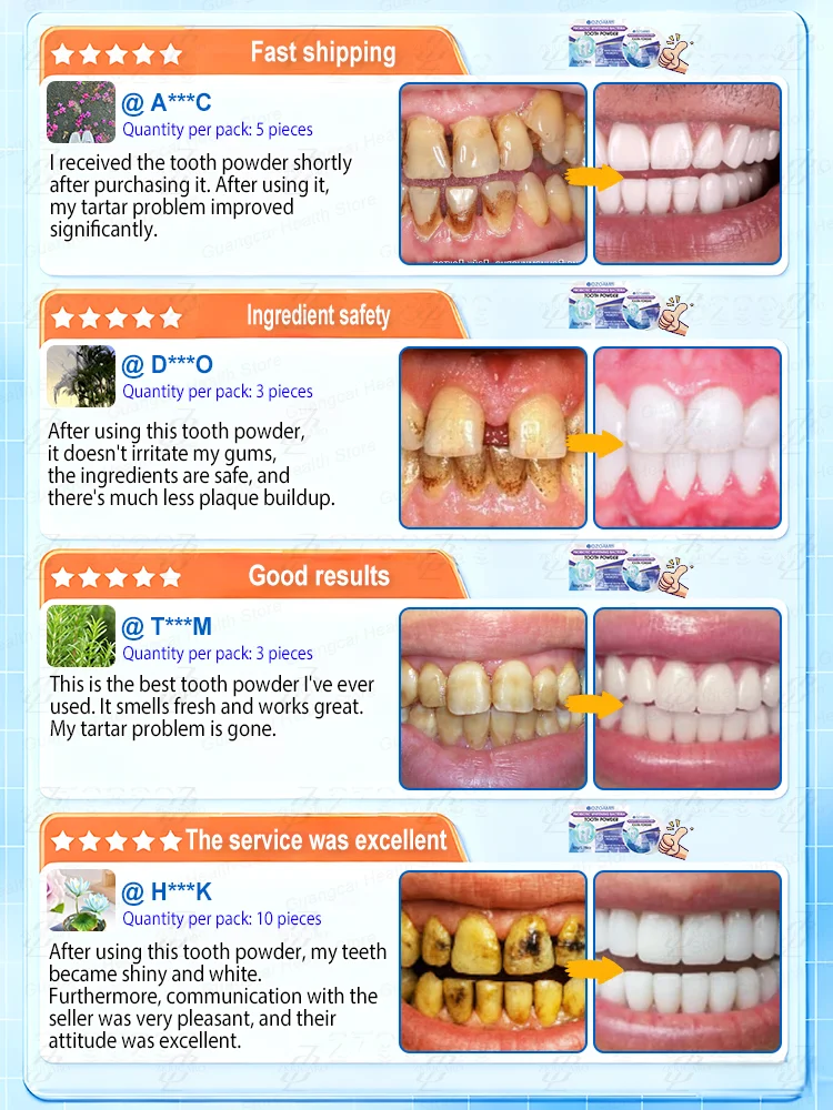 Profesjonalny proszek do wybielania zębów, szybko wybiela zęby i usuwa osad.