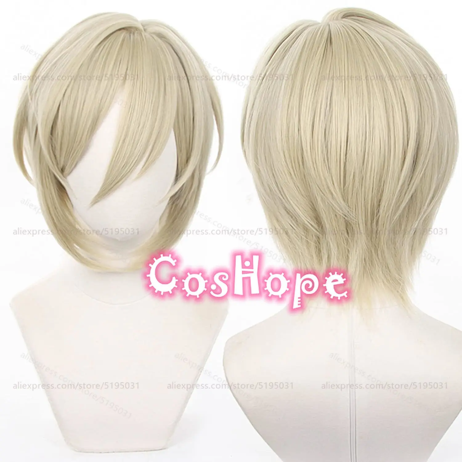 Tenshouin Eichi Cosplay Wig 30cm Short Linen Wig Cosplay Anime Cosplay Wigs Heat Resistant Synthetic Wigs