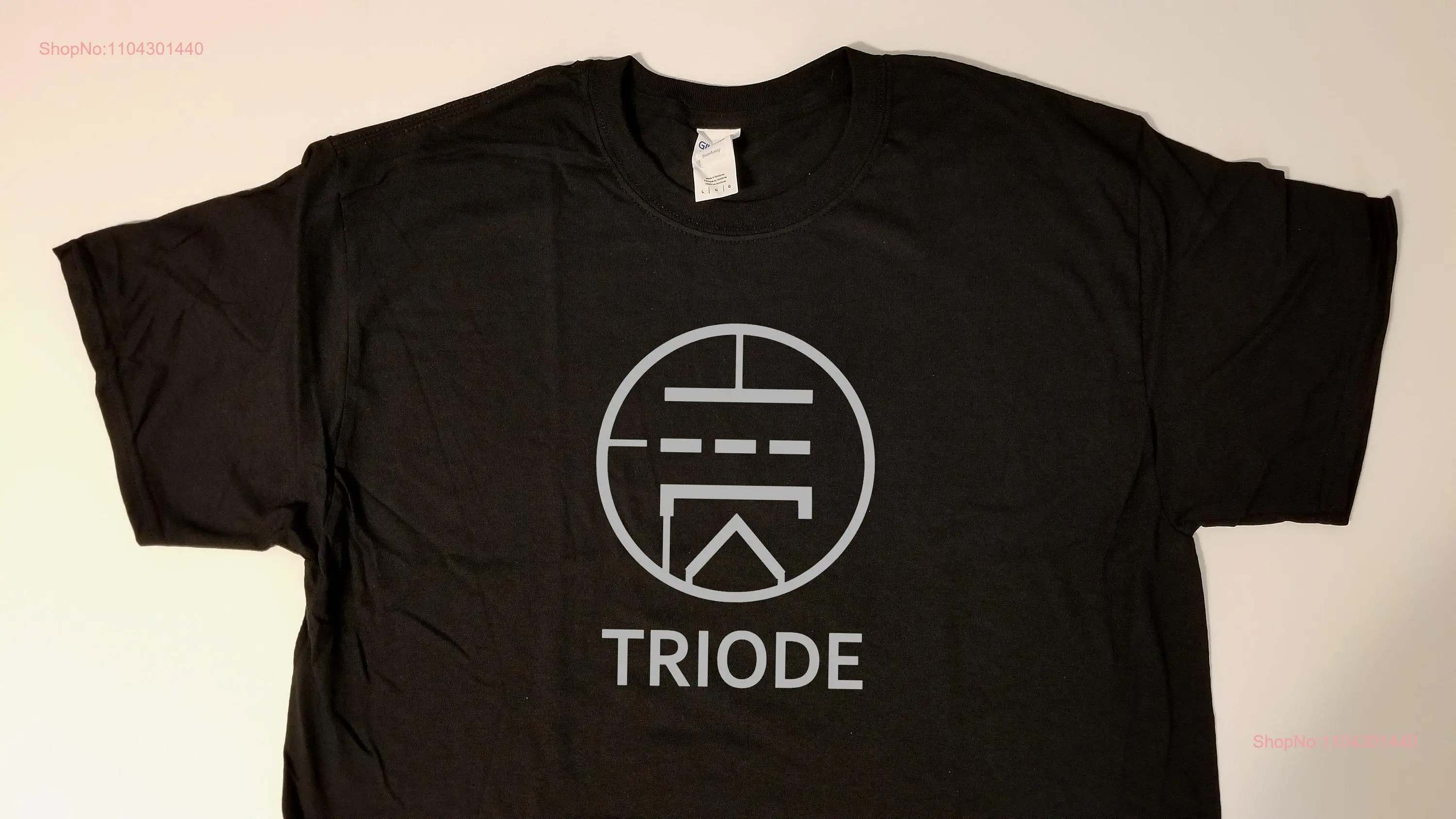 Triode vacuum tube symbol electronics gray on black classic style t shirt long or short sleeves