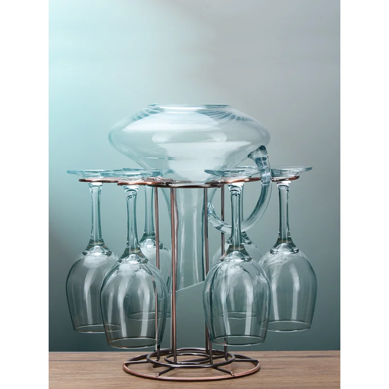 Red Wine Wine Decanter Bracket All-in-One Rack Wrought Iron Upside down Red Wine Glass Rack