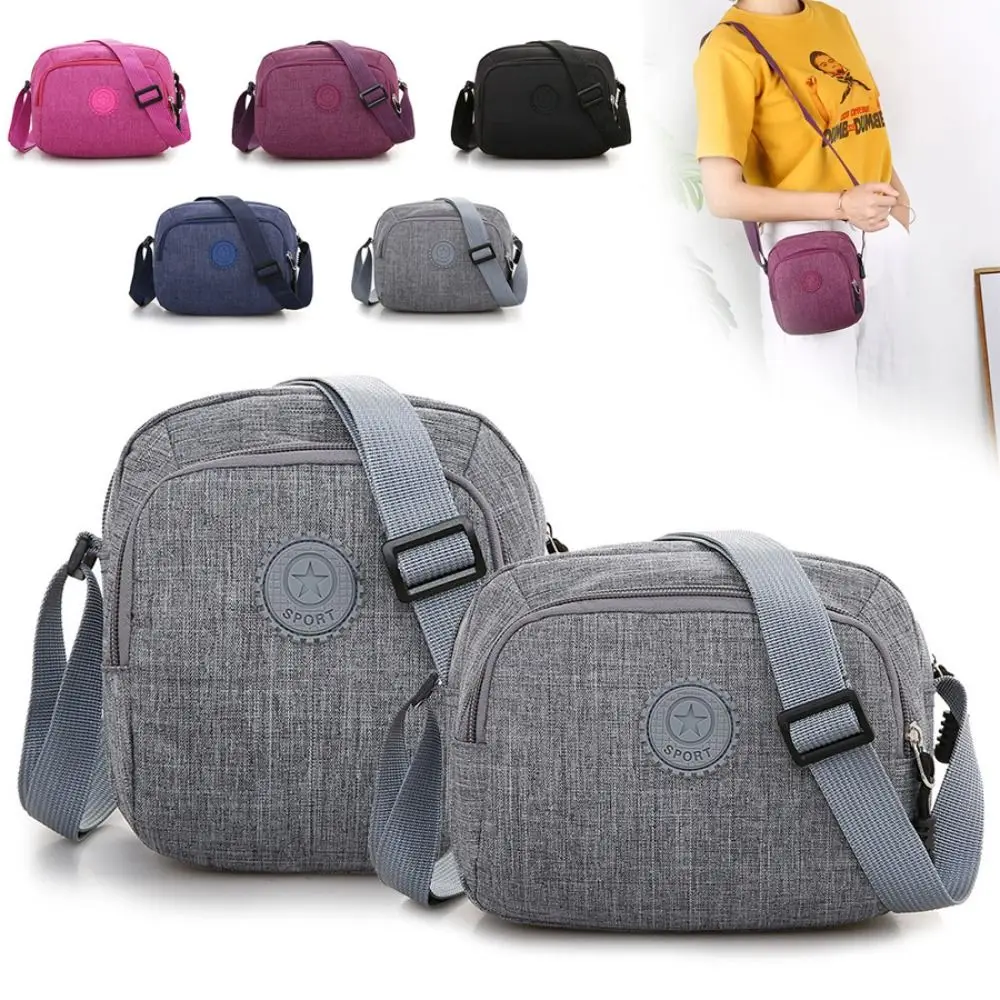 

Durable Nylon Crossbody Bag Multi-pocket Casual Handbag Messenger Bag Women Men