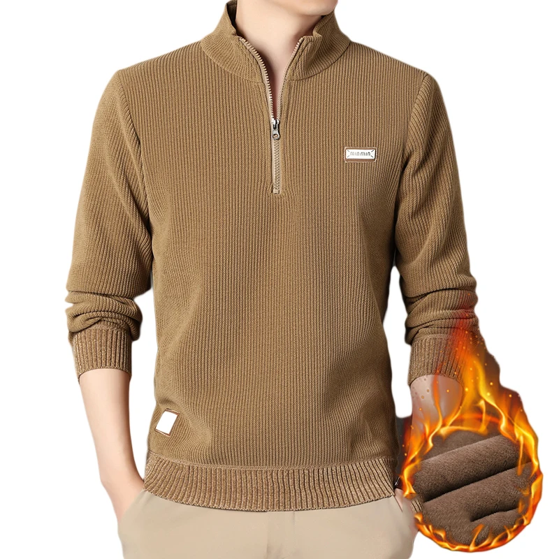 

Male Fashion Sweater Men's Warm Knitted Sweater Streetwear Casual Pullovers Thick Mens Clothing Spring Autumn Winter New
