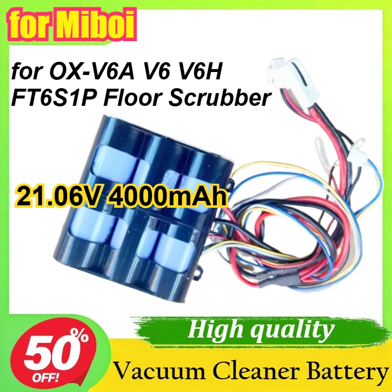 

Аккумулятор 21.06В 4000мАч для поломоечных машин Miboi OX-V6A, V6, V6H, FT6S1P, замена батареи для пылесоса
