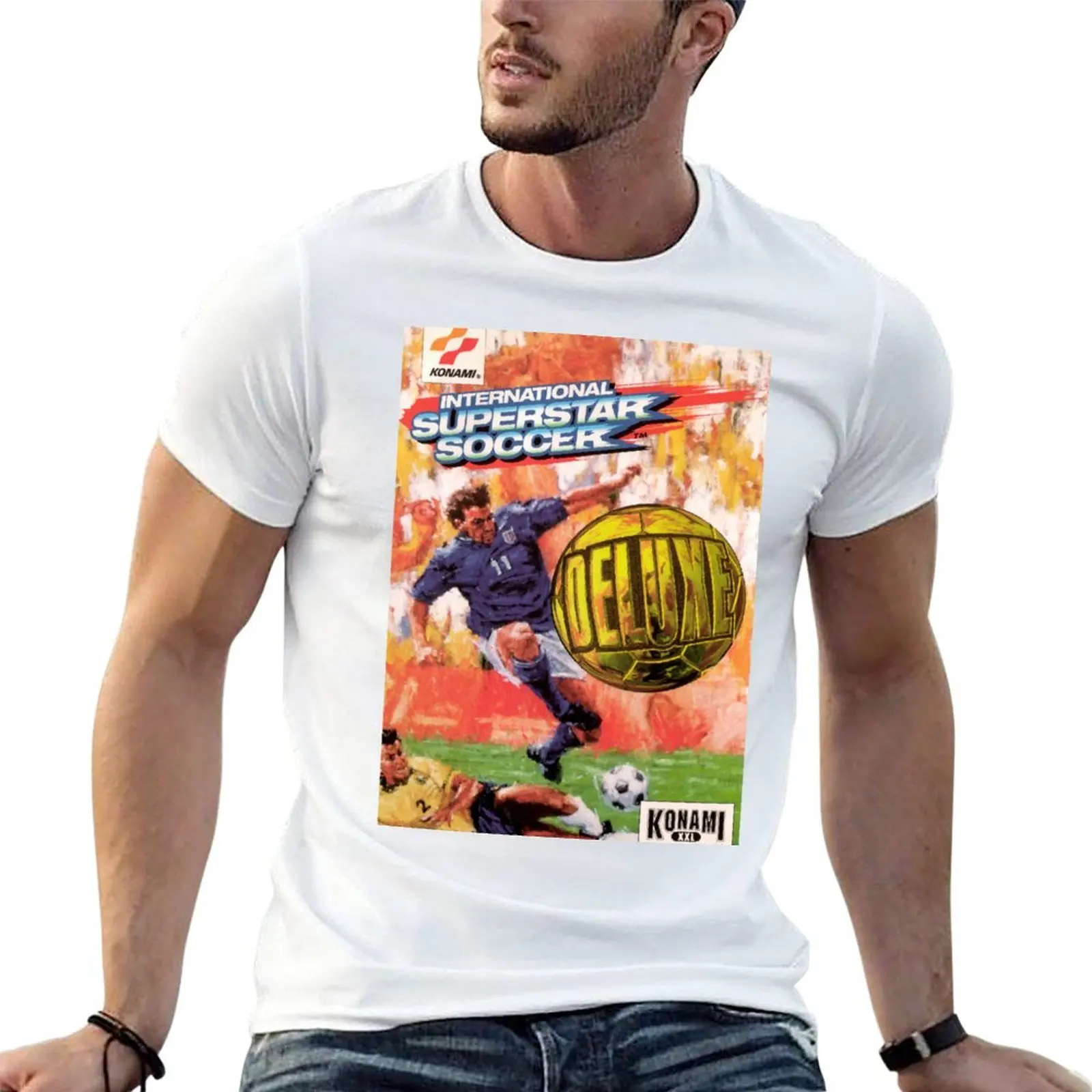 

Футболка International Superstar Soccer Deluxe, мужские футболки для мужчин, повседневные мужские футболки для мужчин, футболка