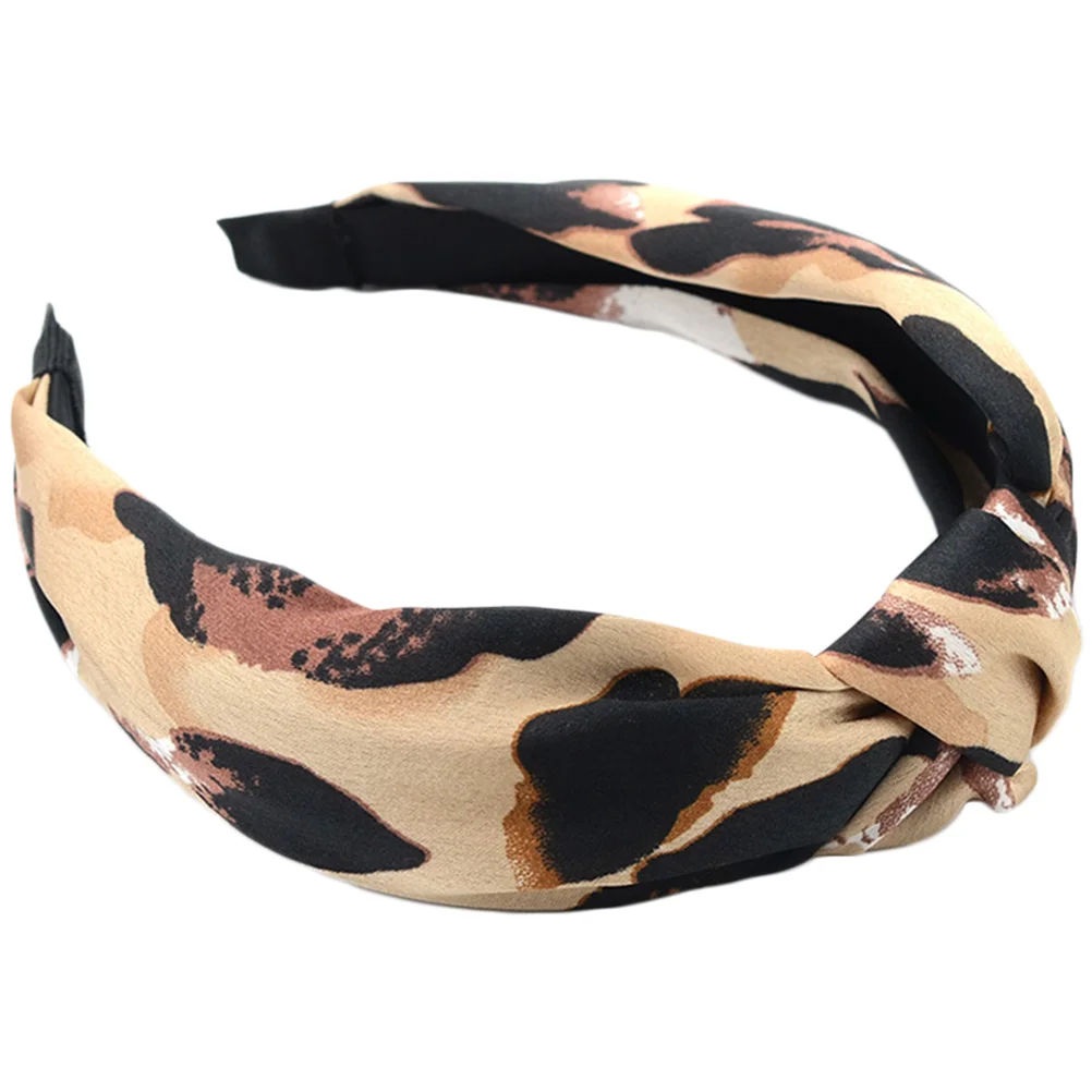 

Leopard Pattern Headband Satin Plastic Stylish Lightweight Decorative Hairband for Women Teen Daily Outdoor Use