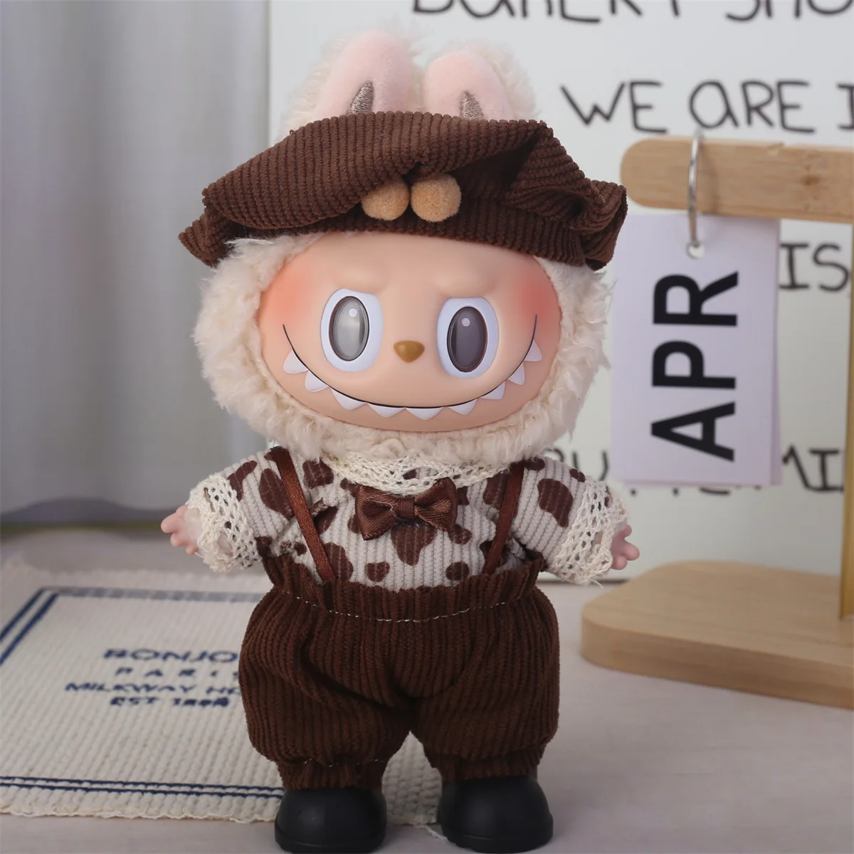 

3Pcs/Set Dolls Clothes For 17CM Labubu V2 V1 Casual Leisure Suit Christmas Gift Accessories