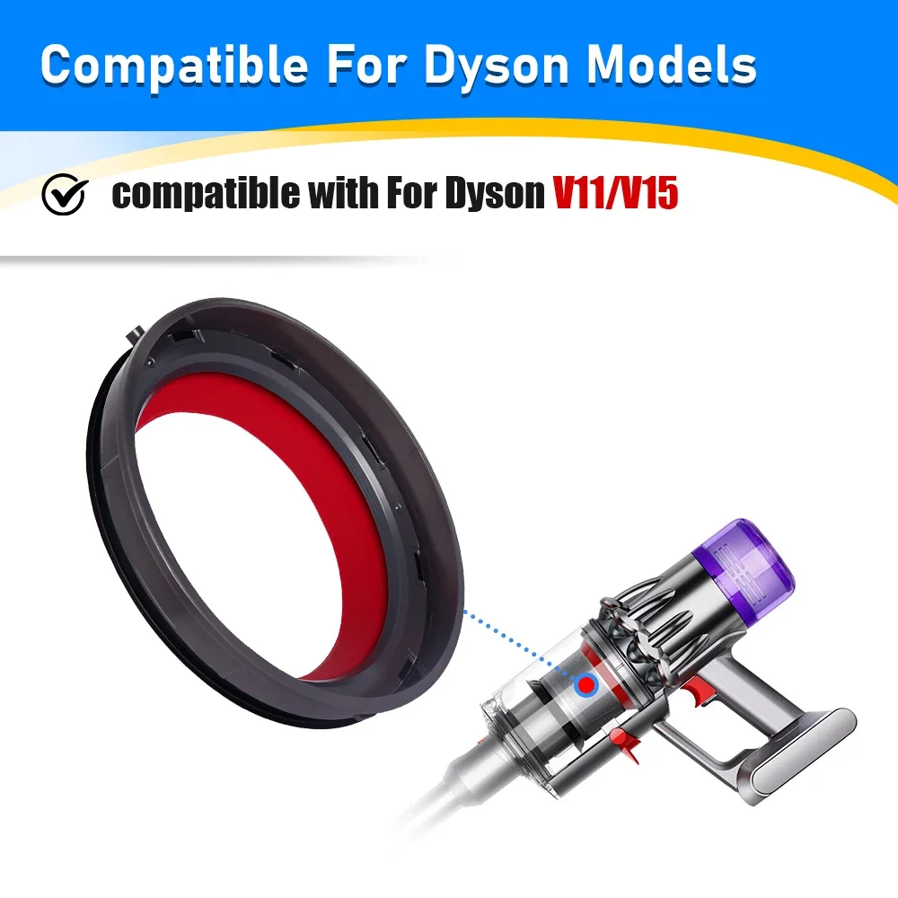 حاوية الغبار العلوي حلقة لإحكام الإغلاق الثابتة لدايسون V11 V15 SV14 SV15 SV22 ملحقات المكنسة الكهربائية قطع الغيار