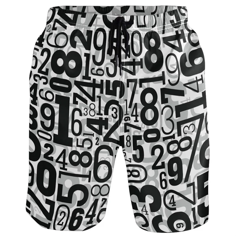 Art Style Funny Pattern 3d Printed Shorts Arabic Numerals Design Casual Beach Short Elastic Waistband Cartoon Whale Short Pants