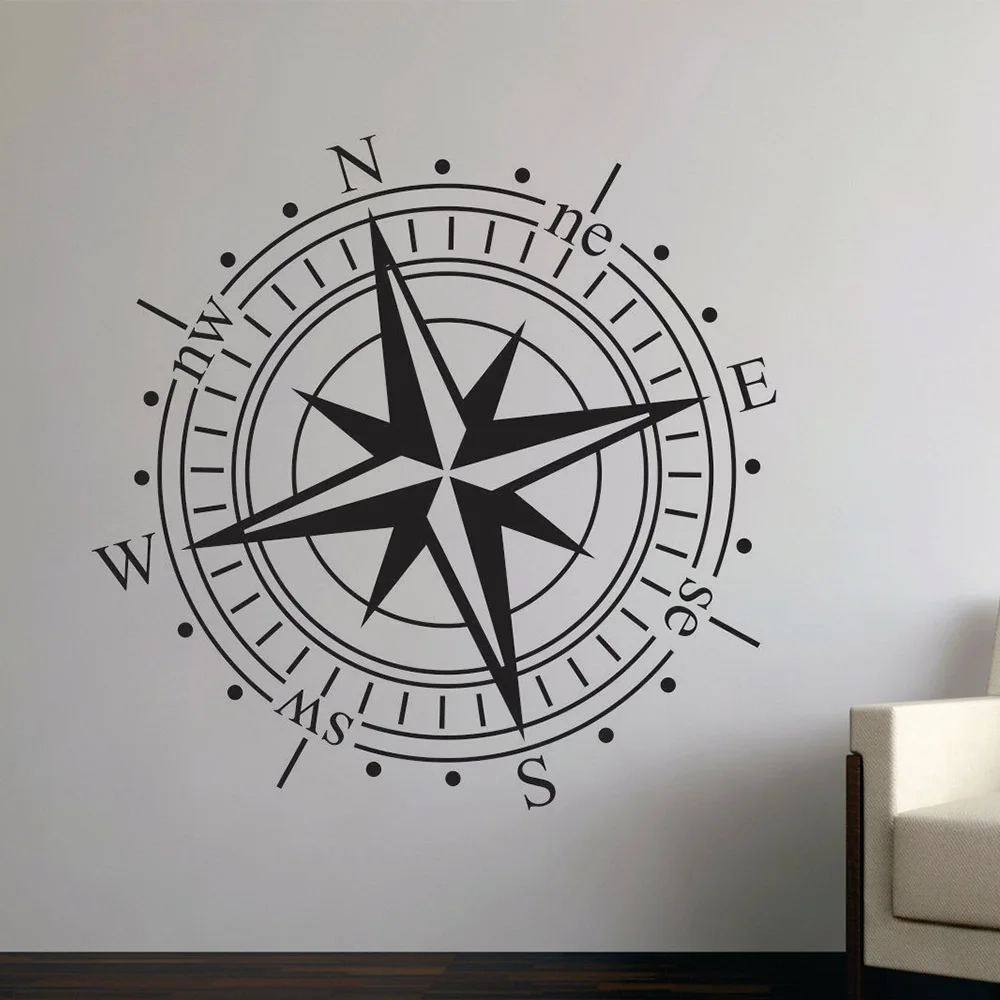 1PC Creative Compass Waterproof Wall Stickers Home Decor For Bedroom Decor Wall Stickers Waterproof Wallpaper