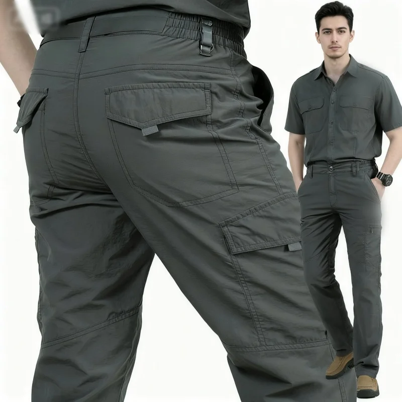 

2025 New Urban Multifunctional Work Pants Classic Outdoor Hiking Solid Color Tactical Jogging Pants Military Multi Pocket Pants