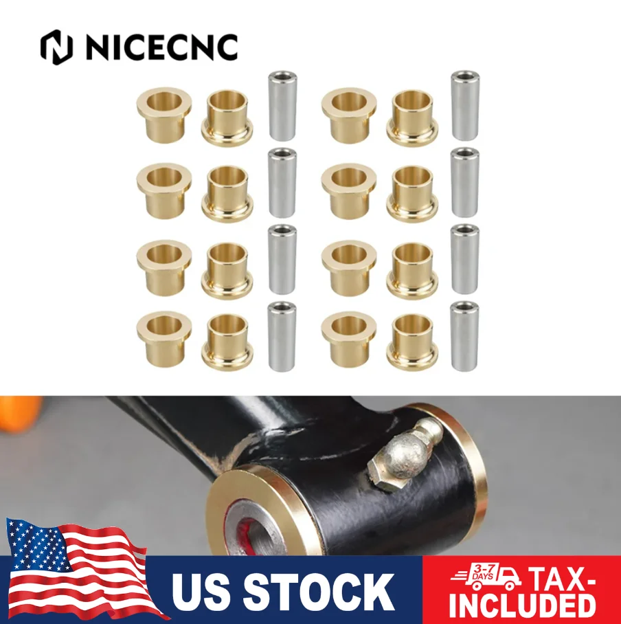 NiceCNC UTV A-Arm Brass Bushing and Sleeve Kit for Can Am Maverick X3 RR Turbo Trail 800 1000 Sport 1000 1000R Replacement Parts