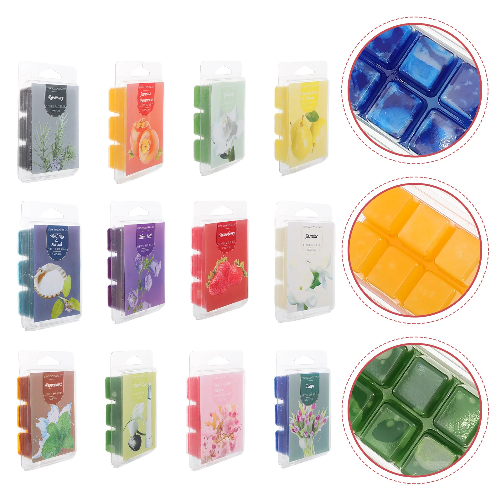

12 Pcs Scented Candles Home Decorative Aromatic Creative Wax Melts Wedding Blocks