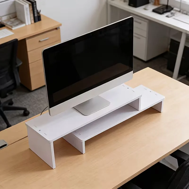 Adjustable 2 Tier Monitor Stand Riser, Computer Screen Desk Organizer Shelf for Laptop Office Desktop Storage & Space Saving