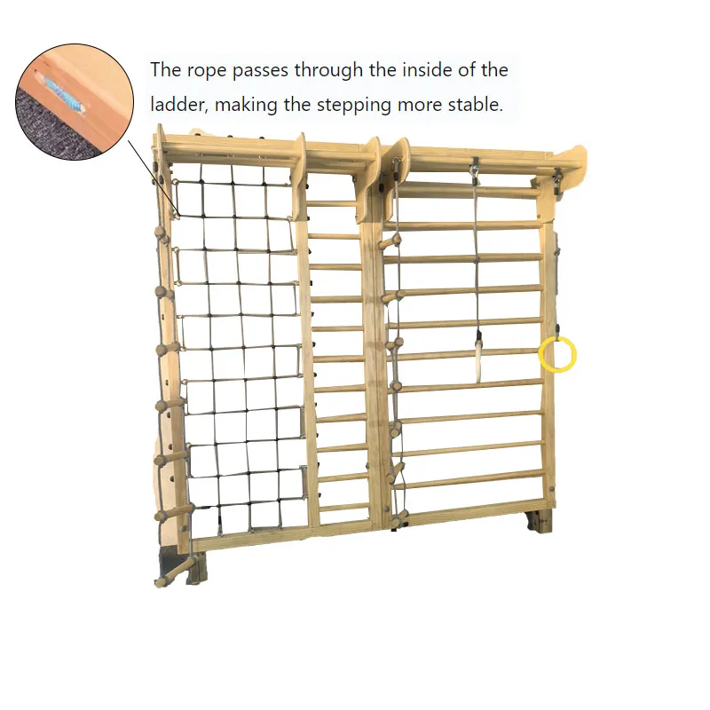 

Indoor Outdoor Wooden Rock Climbing Wall Fitness Sensory Training Kindergarten Early Education Equipment Amusement Parks