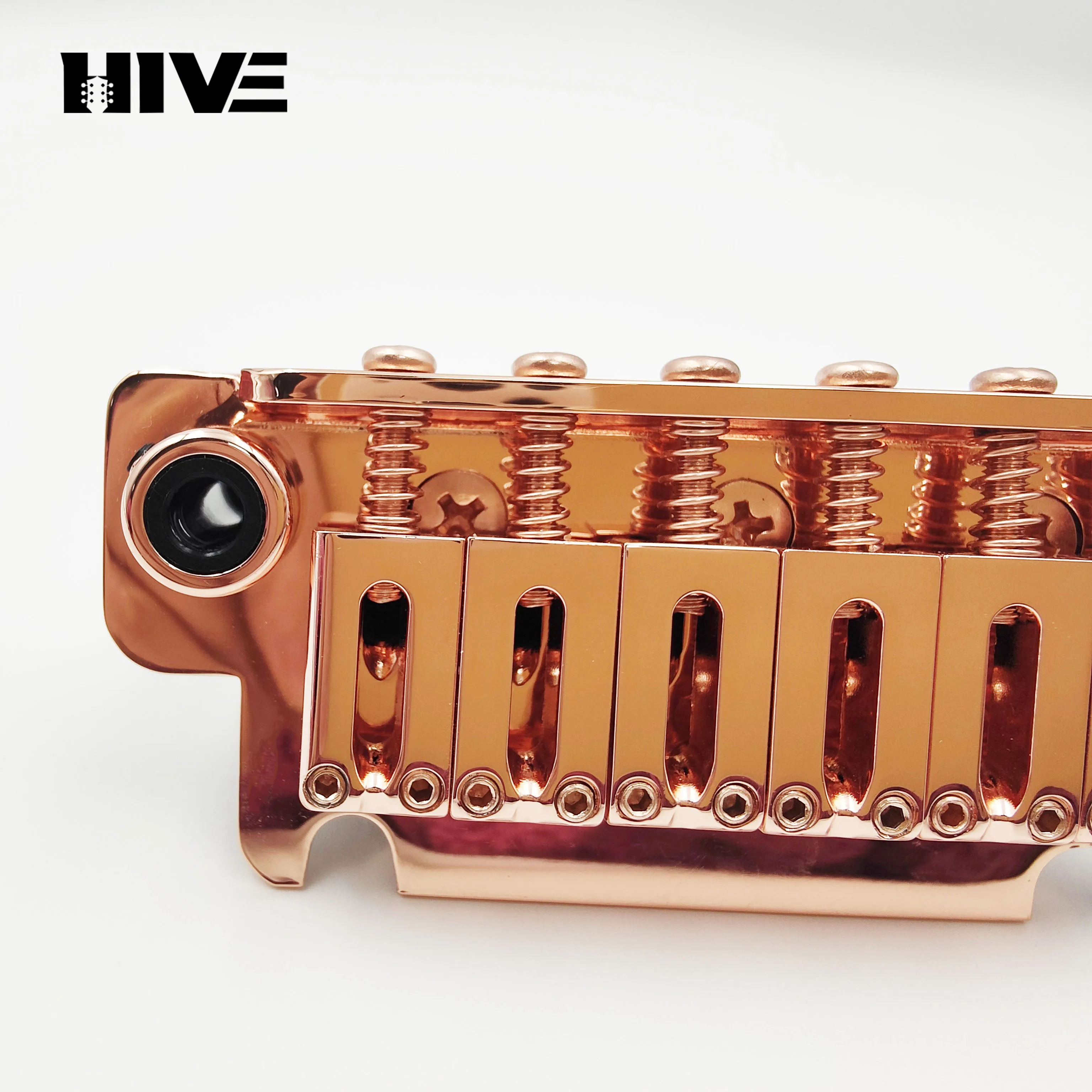 1Set Rose Gold Guitar Pull String Plate Single Shake Vibrator ST Electric Guitar Bridge Small Double Crank String Pitch 10.5mm