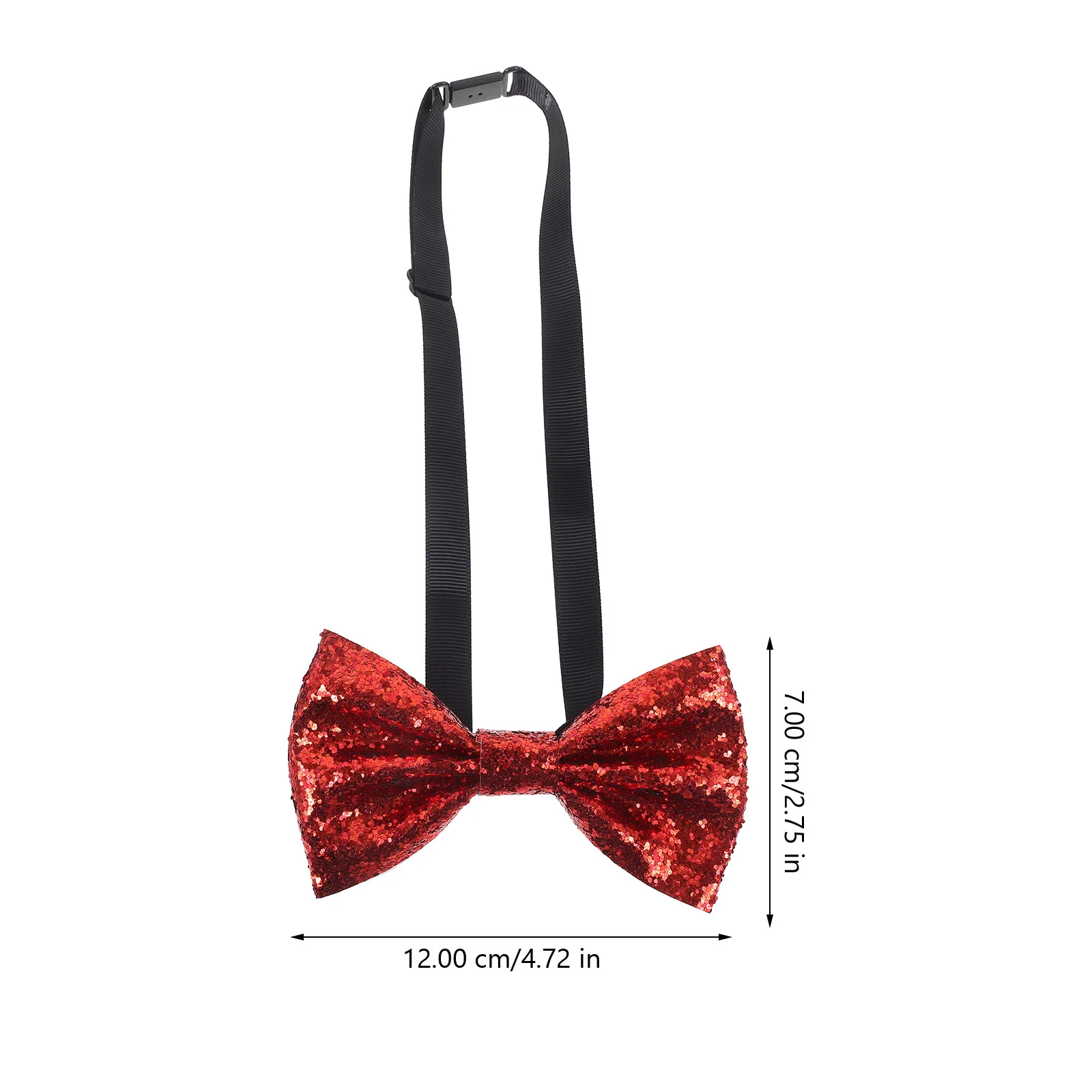 Red Mens Bow Ties Performance Banquet Children's Single Adult British Glitter Pu Color Adjustable (red) Powder