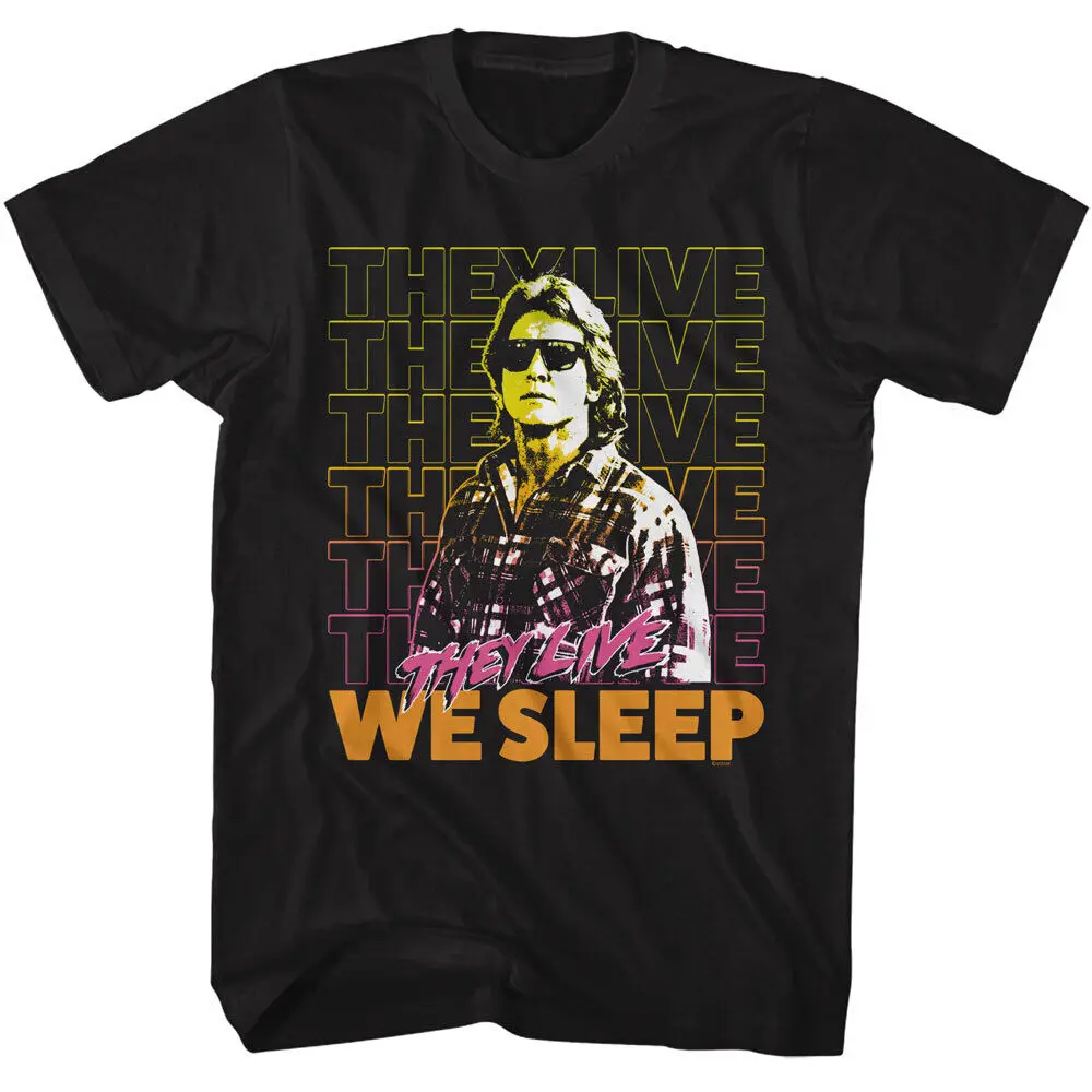 John Carpenters Horror Movie They Live Repeat We Sleep Roddy Piper Men's T Shirt