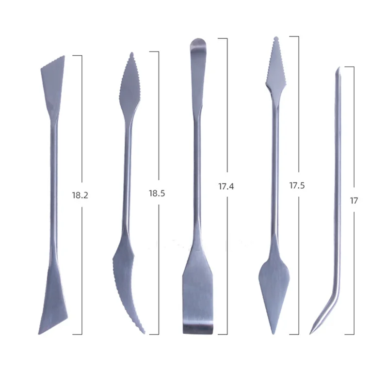 5Pcs/Lot Stainless Steel Sculpture Tools Hand Sludge Knife Soil Polymer Clay Carving Tools Car Mold Making