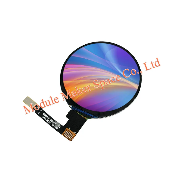 Layar LCD TFT Bundar 1,8 inci dengan Tombol Putar, Mendukung Resolusi 360x360 IPS Full View, Driver ST77916, Antarmuka QSPI, FPC 24-pin