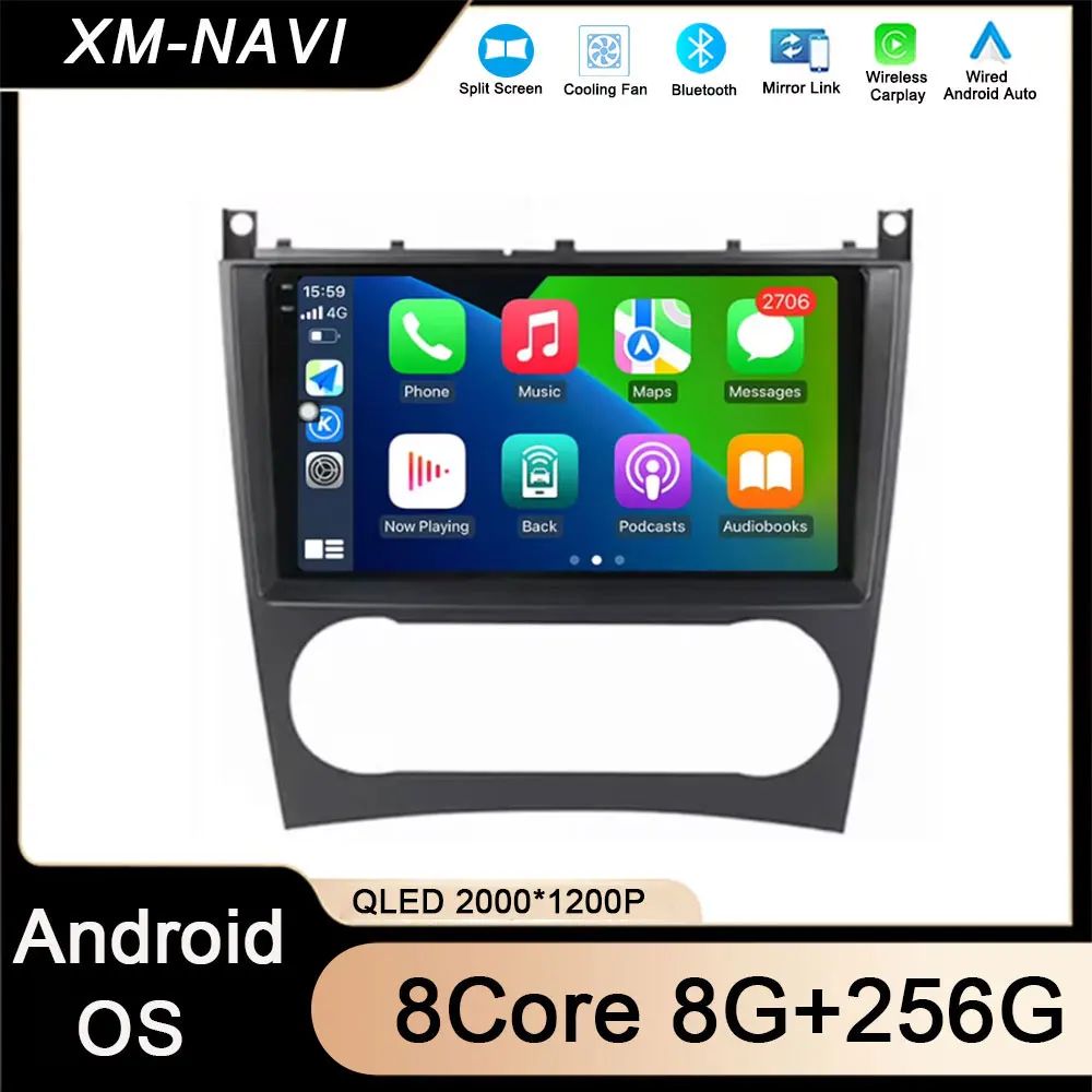 Android Auto 4G for Mercedes Benz C-Class C Class W203 W209 C180 C200 CL203 C209 A209 2004-2011 Carplay Multimedia Navi GPS