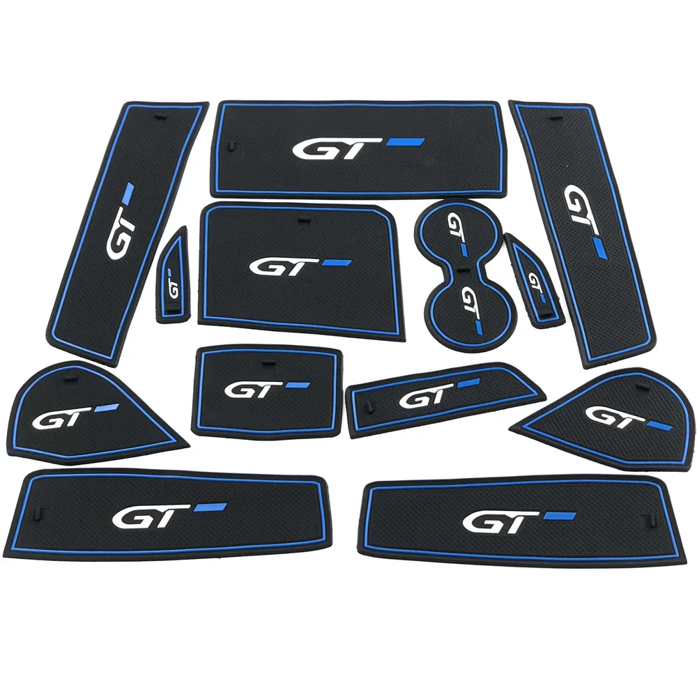 For Peugeot 3008 3008GT 5008 2018-2021 Accessories Rubber Pad Dust Mat Mug Coasters Foot Cushion Cup Mats Gate Slot Pad